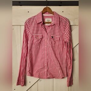 Abercrombie & Fitch Women's Plaid Button Down Shirt. Size L. True Y2K. Pink